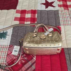 Michael Kors Gold Satchel with Stud Accents